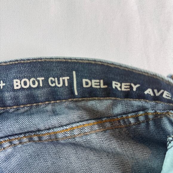 Ring of Fire Jeans Mens 30x32 Boot Cut Del Rey Dark Wash Distressed Denim - Picture 4 of 13